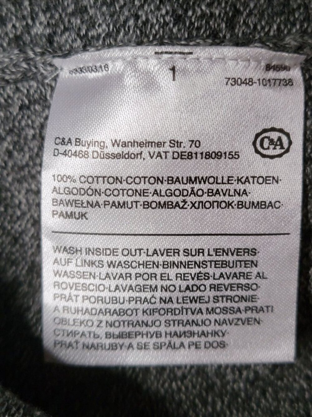 Vintage CANDA C&A Mens Cotton Cardigan Sweater Large Gray Full Zip Preppy - Picture 3 of 7
